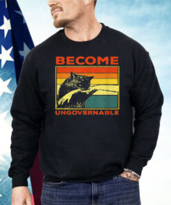 Become Ungovernable Black Cat Biting Hand Shirt