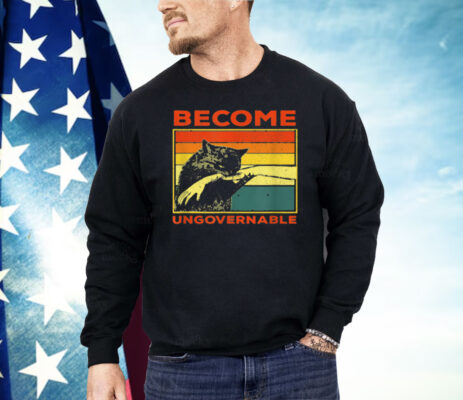 Become Ungovernable Black Cat Biting Hand Shirt