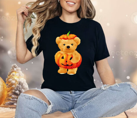 Cool Pumpkin And Teddy Bear For Halloween Shirt 