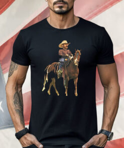 Cowboy Riding Horse Funny Western Meme Shirt