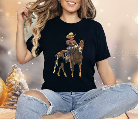 Cowboy Riding Horse Funny Western Meme Shirt