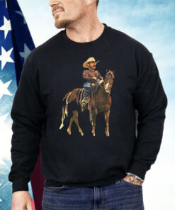 Cowboy Riding Horse Funny Western Meme Shirt