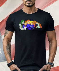 Four Fantastic Friends A Villain And A Robot Shirt