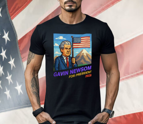 Gavin Newsom 2028 8-Bit Retro Shirt