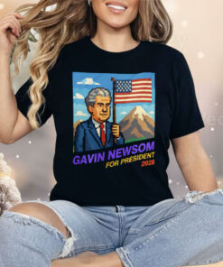 Gavin Newsom 2028 8-Bit Retro Shirt