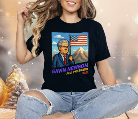 Gavin Newsom 2028 8-Bit Retro Shirt