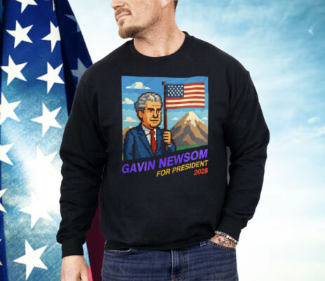 Gavin Newsom 2028 8-Bit Retro Shirt