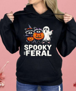 Ghost Raccoon Opossum Spooky And Feral Halloween Shirt