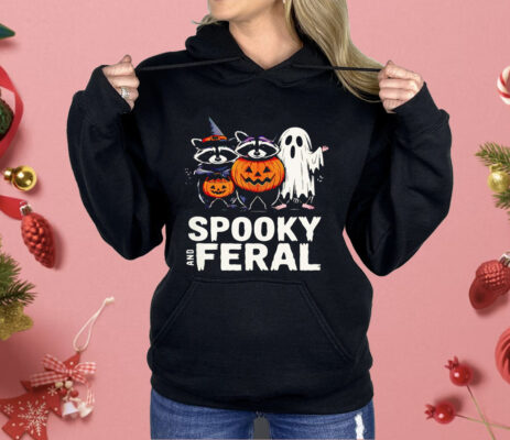 Ghost Raccoon Opossum Spooky And Feral Halloween Shirt
