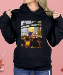 Grimace Monster Chugs Beer In Front Of Huge New York Mets Shirt
