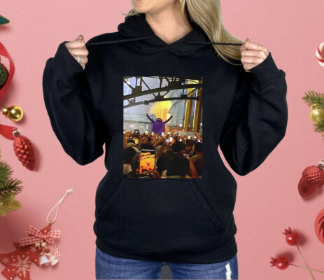Grimace Monster Chugs Beer In Front Of Huge New York Mets Shirt