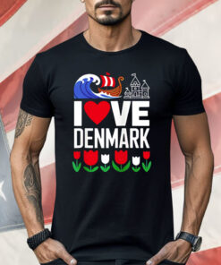 I love Denmark Viking Ship Tulip Shirt