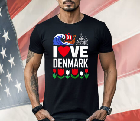 I love Denmark Viking Ship Tulip Shirt