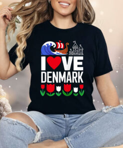 I love Denmark Viking Ship Tulip Shirt
