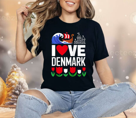 I love Denmark Viking Ship Tulip Shirt