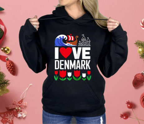I love Denmark Viking Ship Tulip Shirt
