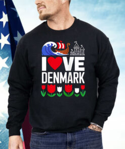 I love Denmark Viking Ship Tulip Shirt