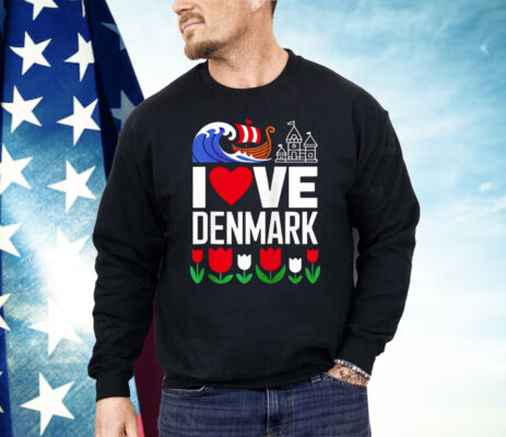 I love Denmark Viking Ship Tulip Shirt