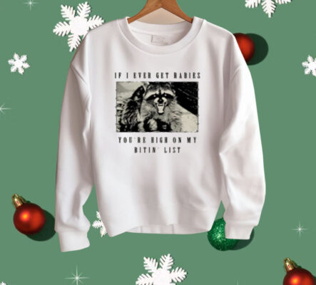 Raccoon If I Ever Get Rabies You're High On My Bitin List Shirt