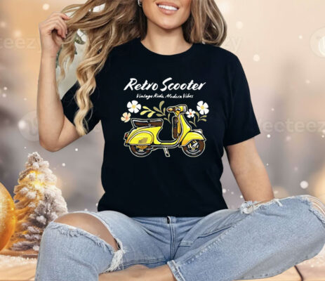 Retro Scooter Vintage Ride Modern Vibes Shirt