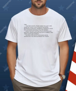 Sam The First Night At Bed When You Left Shirt