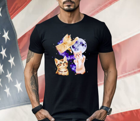 Three Cats Moon Retro Shirt 