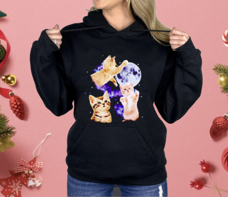 Three Cats Moon Retro Shirt 
