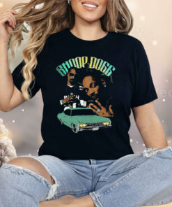 Vintage Snoop Dogg Portrait With Classic Green Lowrider Car Shirt