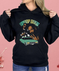 Vintage Snoop Dogg Portrait With Classic Green Lowrider Car Shirt