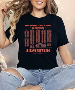 Silverstein Vans Tour 11 Years 234 Shows Warped II Years 2025 Shirt