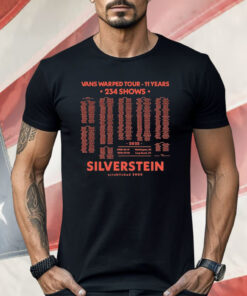 Silverstein Vans Tour 11 Years 234 Shows Warped II Years 2025 Shirt