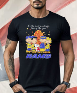 Snoopy The Peanuts Los Angeles Rams It’s The Most Wonderful Time Of The Year Shirt