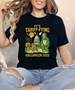 Spooky Party It’s Tariff Fying Halloween 2025 Shirt